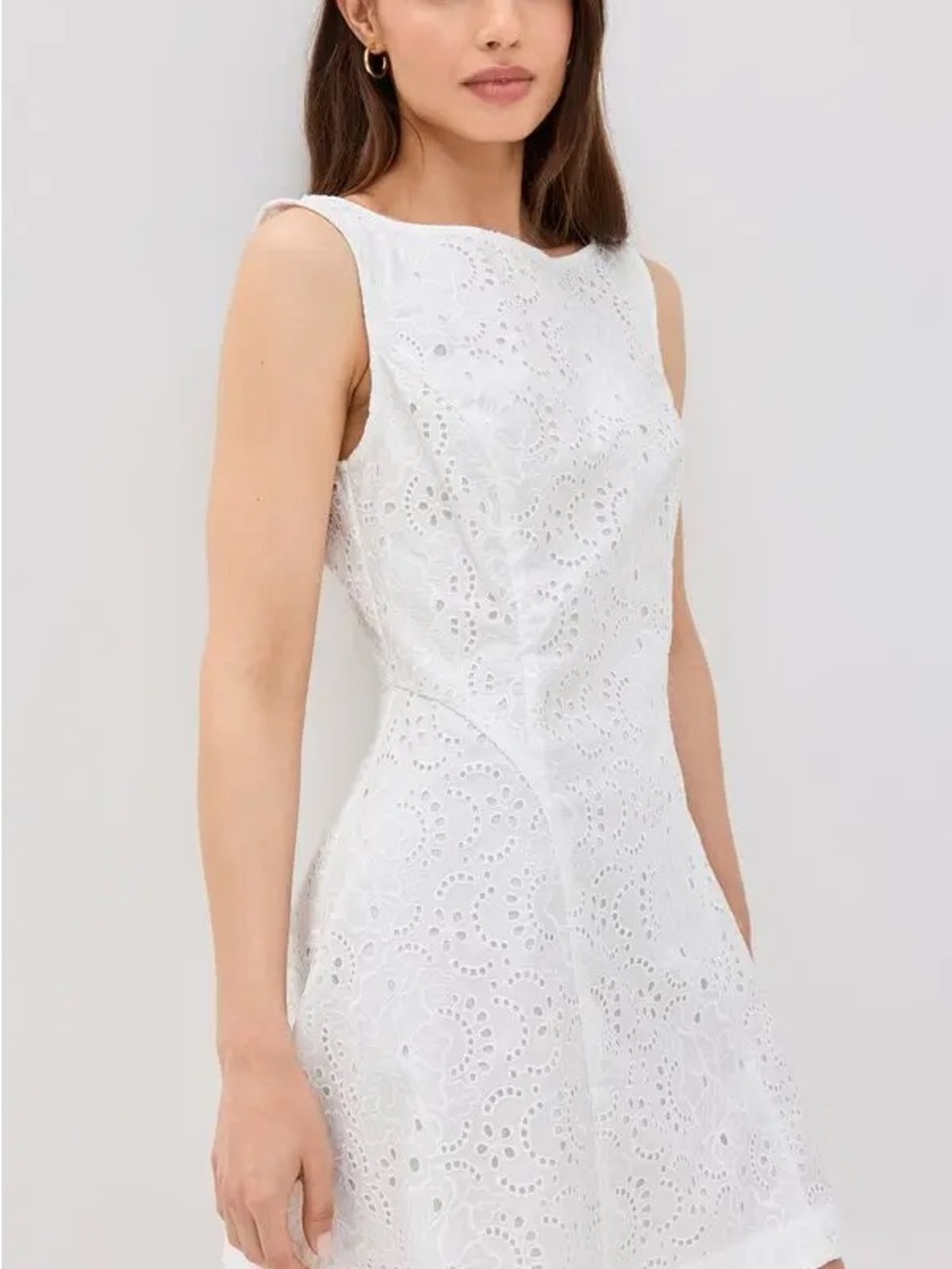 Hill House Sutton Dress White Eyelet Sleeveless Fit & Flare Dress